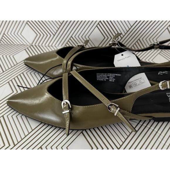 Time And Tru Women’s Strappy Sling Back Flats Green Multi Size NWT - Picture 4 of 8